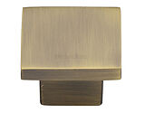 Heritage Brass Classic Square Cabinet Knob (32mm x 32mm OR 40mm x 40mm), Antique Brass - C1254-AT